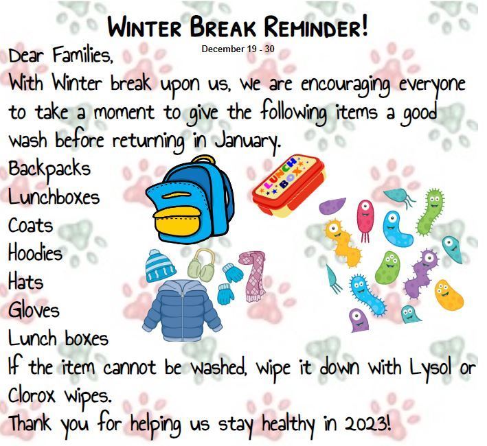 Winter Break Reminder