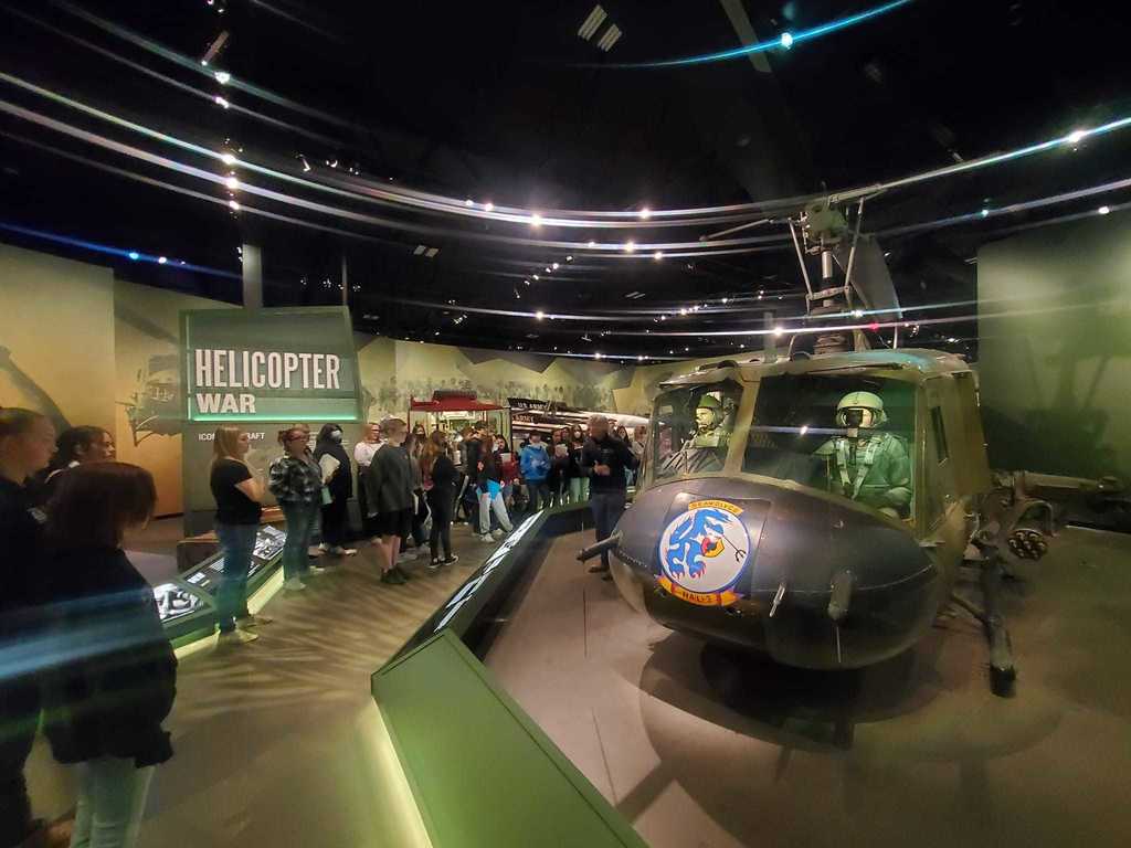 Students at the National Museum of Military Vehicles