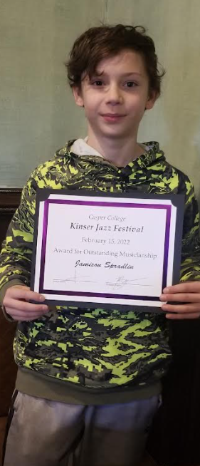 Congratulations to the RMS Jazz Band!  They earned a Superior rating at the Kinser Jazz Festival on February 15th.  Additionally, Jameson Spradlin won an award for "Outstanding Musicianship."