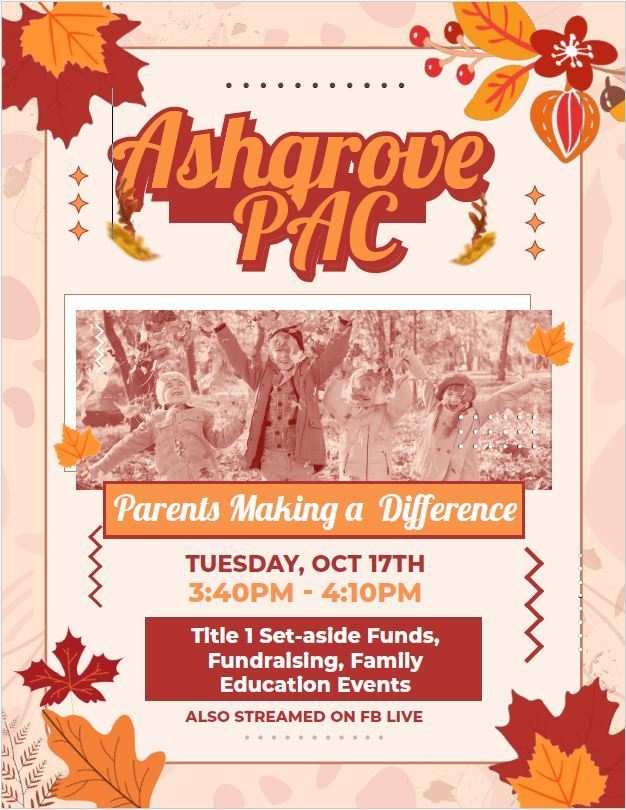 Ashgrove PAC flyer